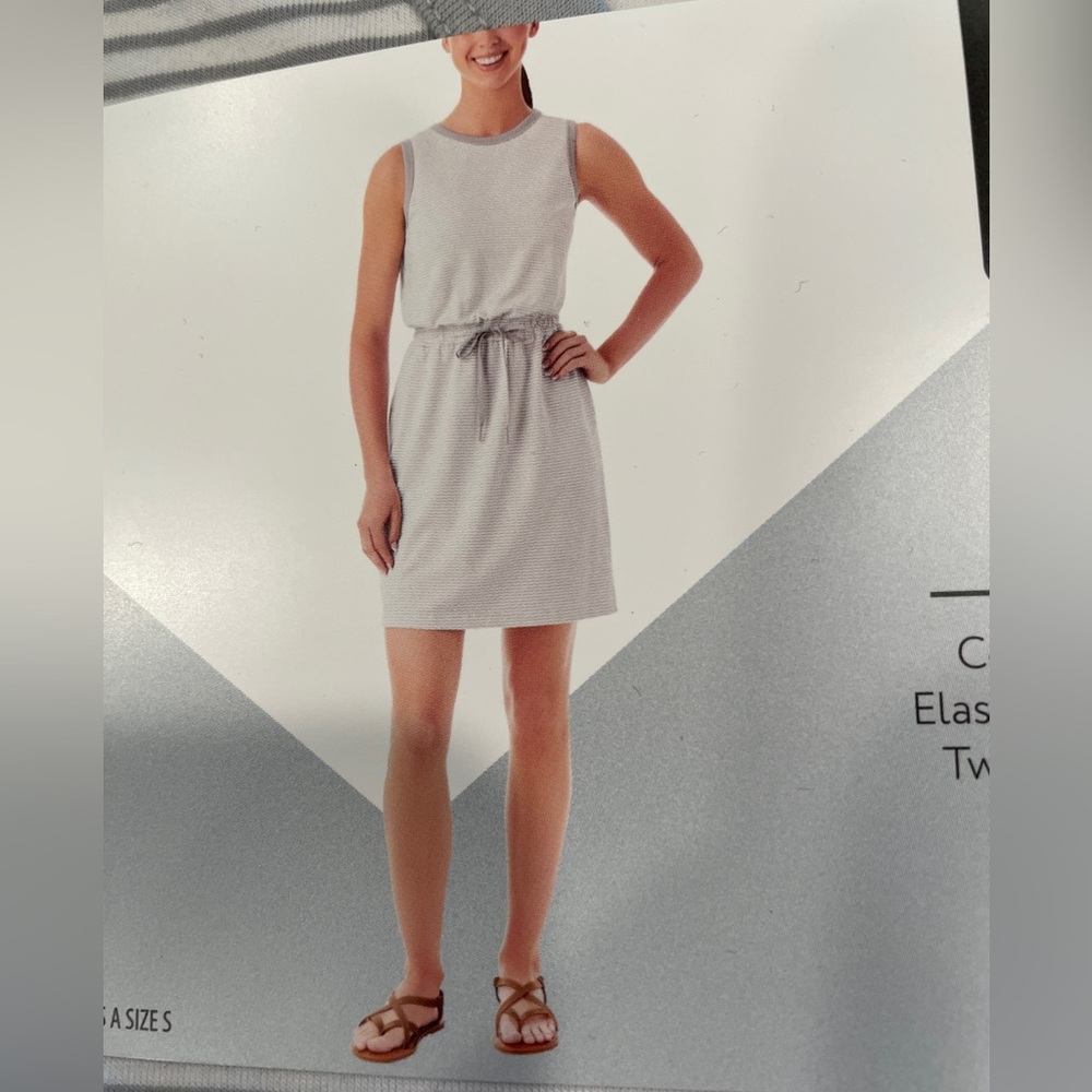 Ladies size XL gray and white striped tank dress.  Members Mark. NWT!!